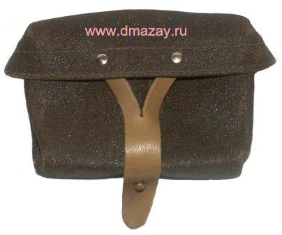 Подсумок штатный закрытый двухсекционный под патроны для винтовки Мосина (охотничьего карабина КО-44) кожзаменитель